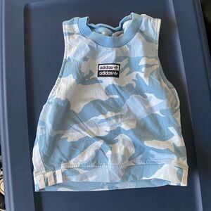Adidas blue camo crop top